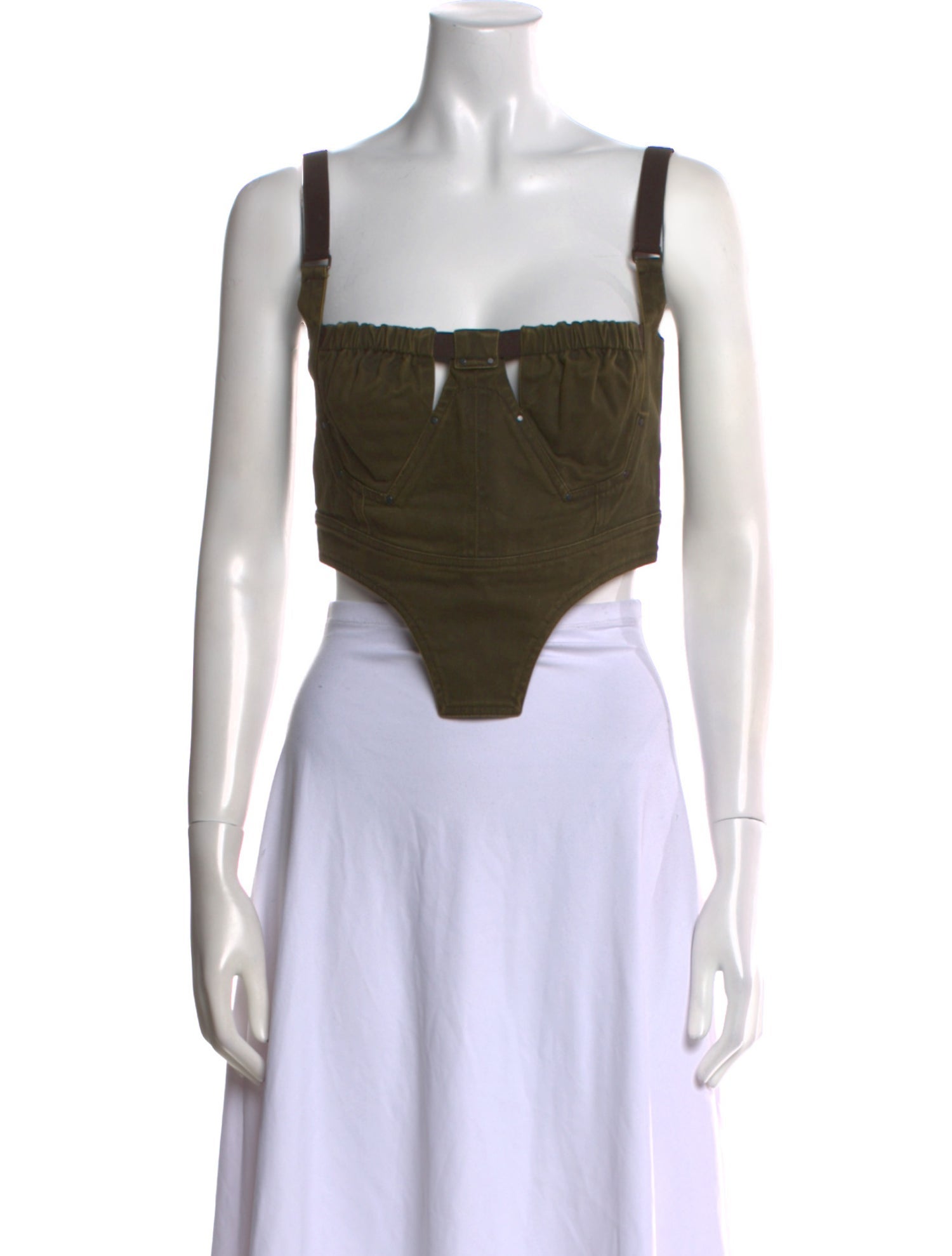 Charlotte Knowles Square Neckline Sleeveless Crop Top